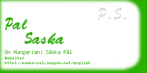 pal saska business card